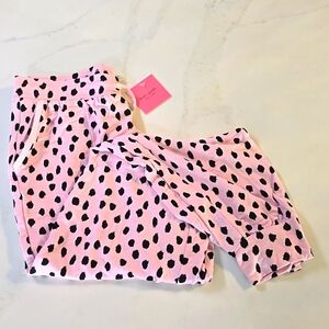 Kate Spade pink and black polka dot sleep pants NWT